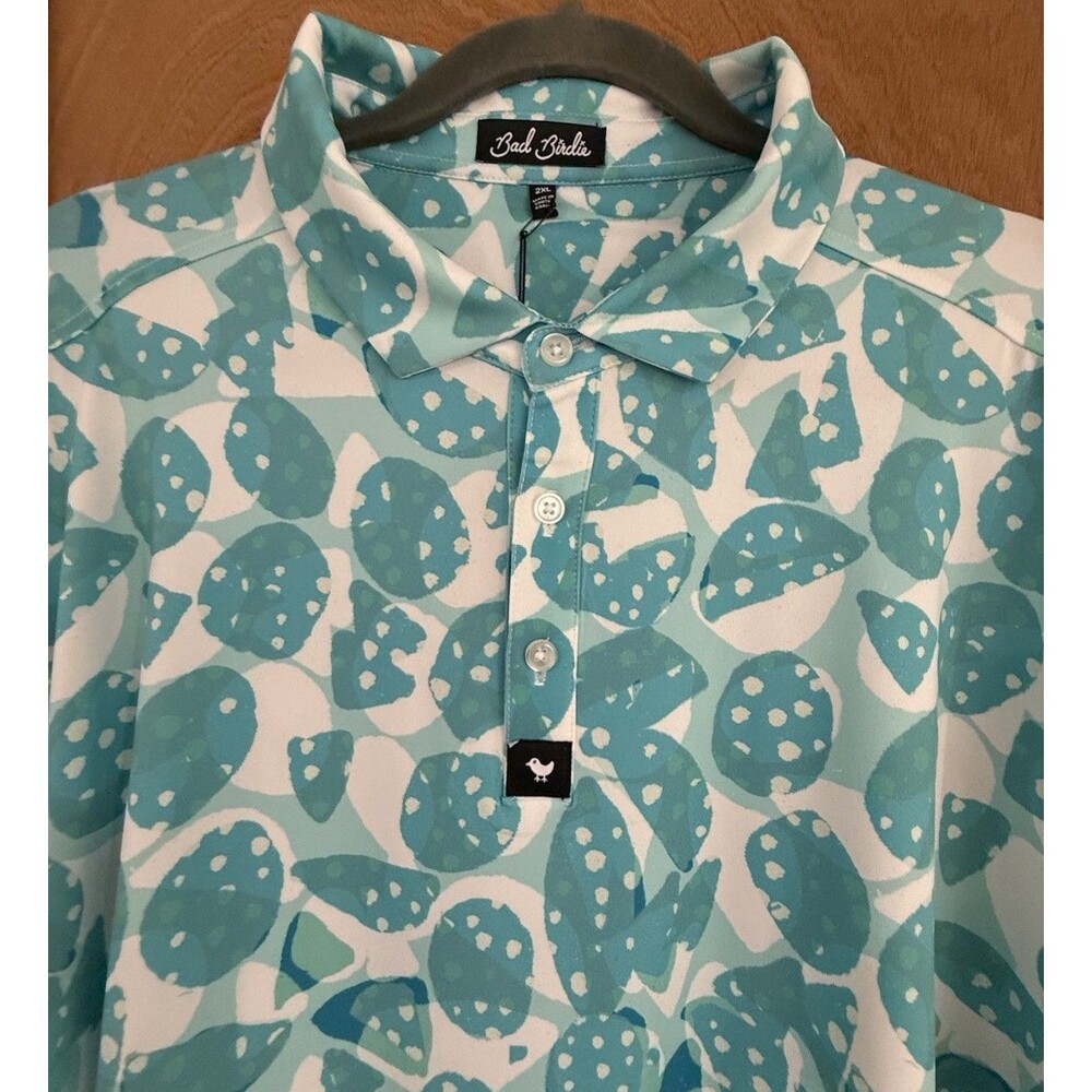 BAD BIRDIE Bam Bam Stretch Golf Polo Shirt Men's Size Large 2XL UPF 50 Coastal - Picture 4 of 16